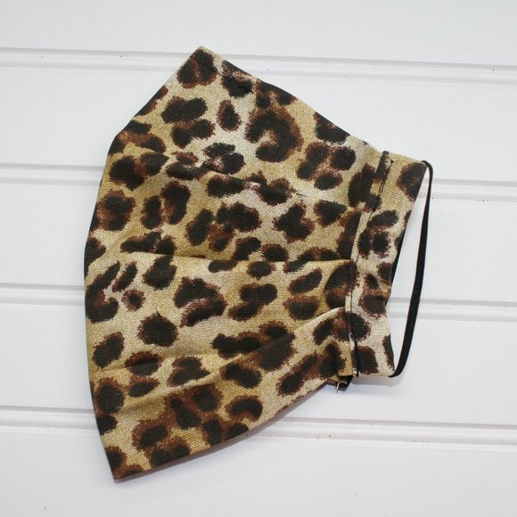 HAND CRAFTED Face Mask Animal Leopard Print Cotton - Adult - Pocket Style - Picture 3 of 12